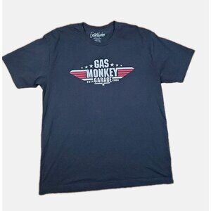 Gas Monkey Top Gun Blue Short Sleeve T Shirt Size XL